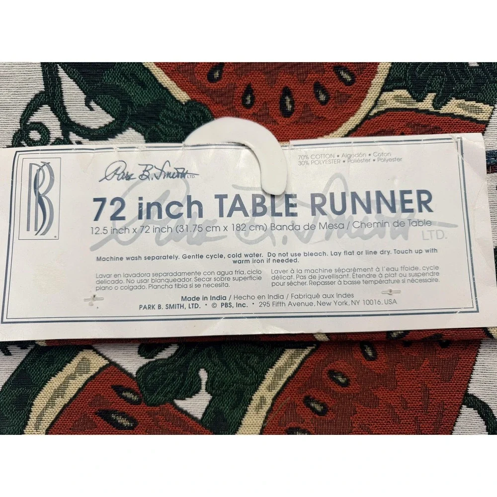 Park B. Smith 72 Inch Table Runner Red Watermelon Fruit Country Summer Decor